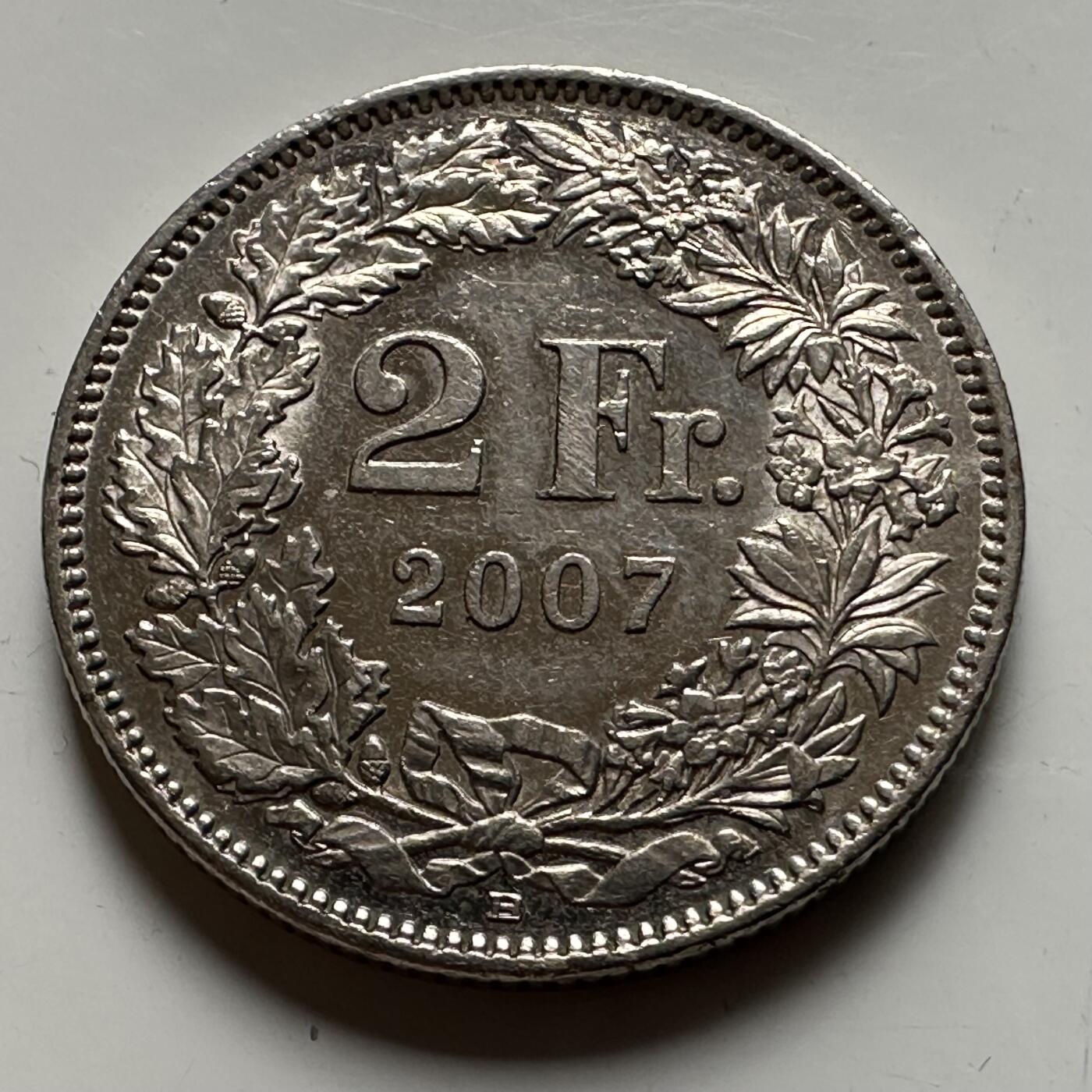 🌹外币初藏🌹🐯2026年第21场 正月十五正常发货 瑞士2007年2法郎