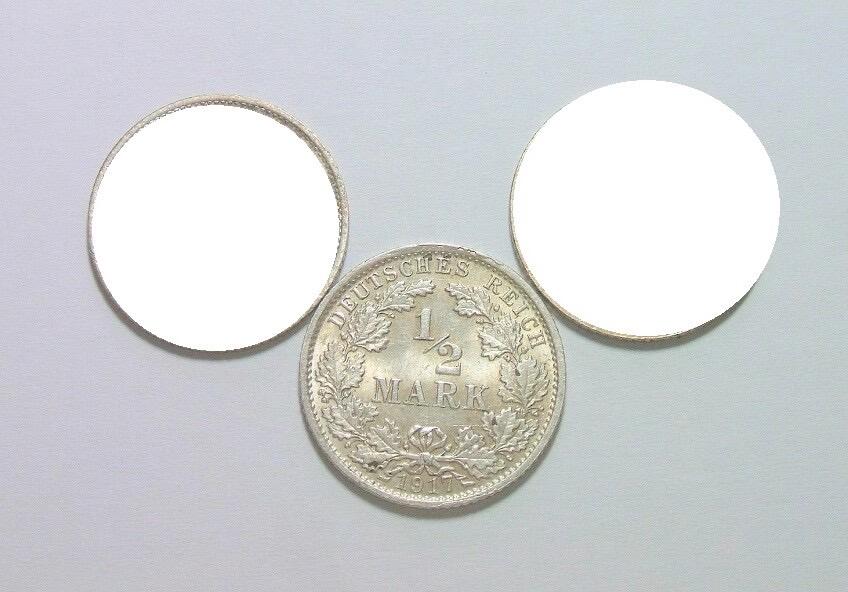 【银】可评级 德国一战1917年G版1/2马克银币 开卷原光