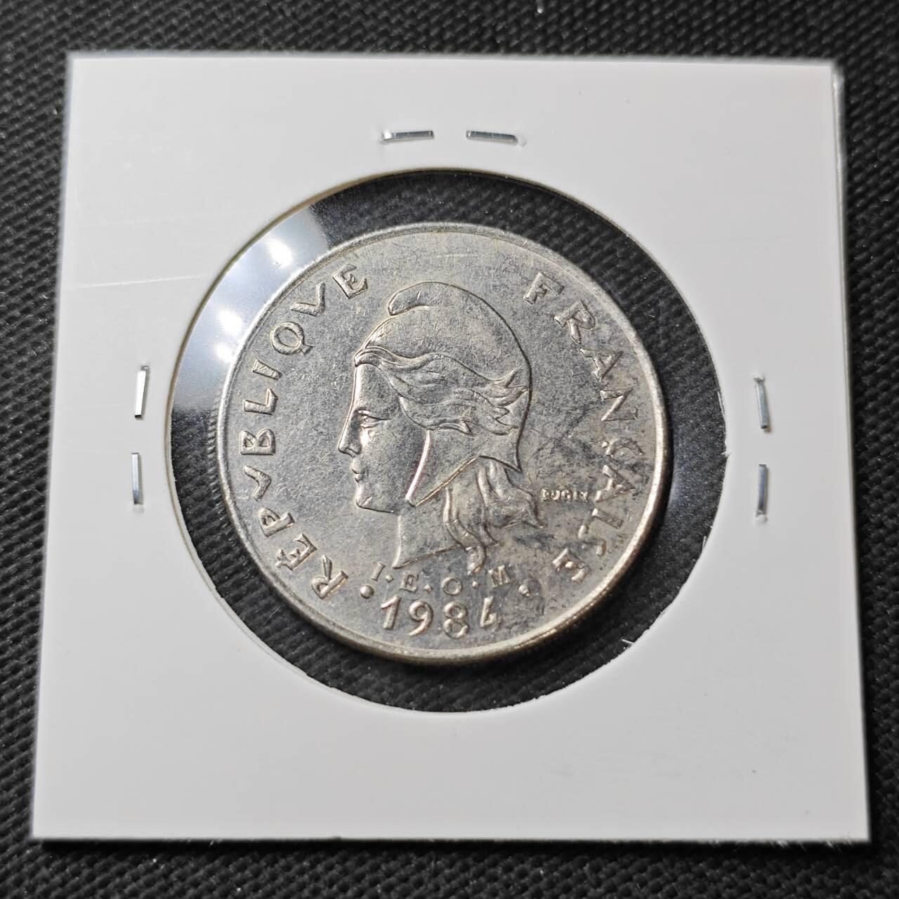 KK钱币收藏小铺  第396期  2月预留时间 周末发货  1984法属波利尼西亚20法郎