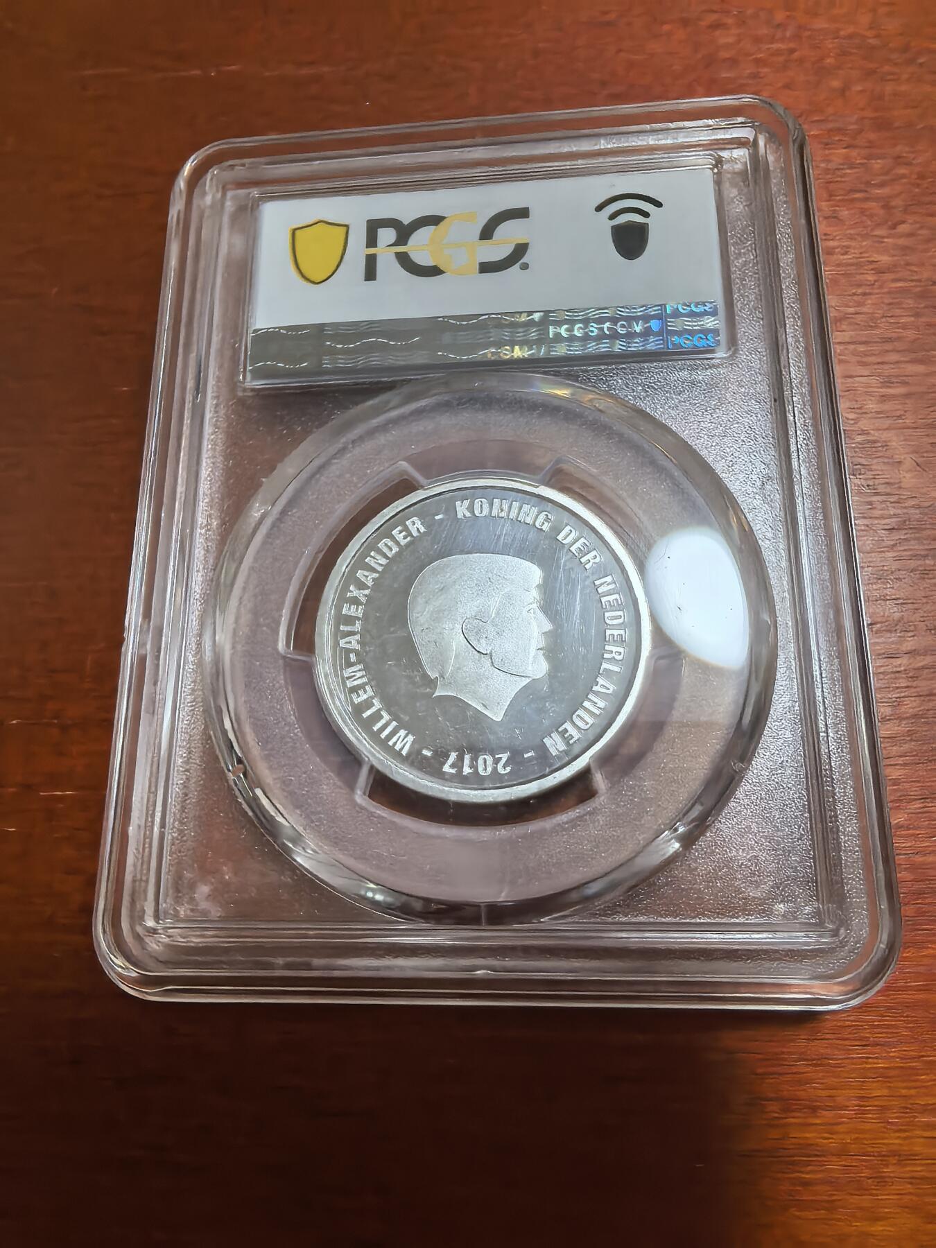 长老汇马年精选第五场拍卖 2017荷兰克鲁伊夫5欧元精制银币，15.5克925银，PCGS PR67DCAM，5500枚，唯一冠军