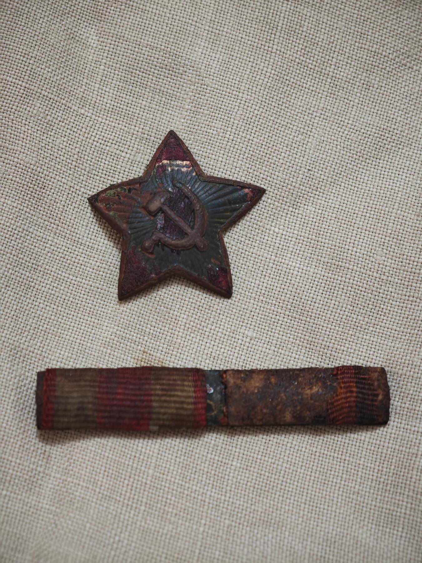 橙子收藏第四期 苏联卫国战争主题遗物（战场出土红星帽徽+双勋表）