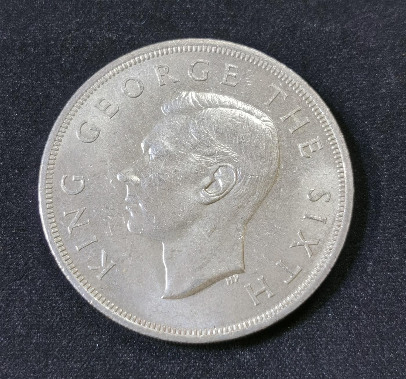 甄臻铺-世界币章拍卖（第52期），甄品场拍品征集中，送拍享返佣金等优惠多多 新西兰1949 乔治六世银蕨花 1克朗 银币 总含银14.13g