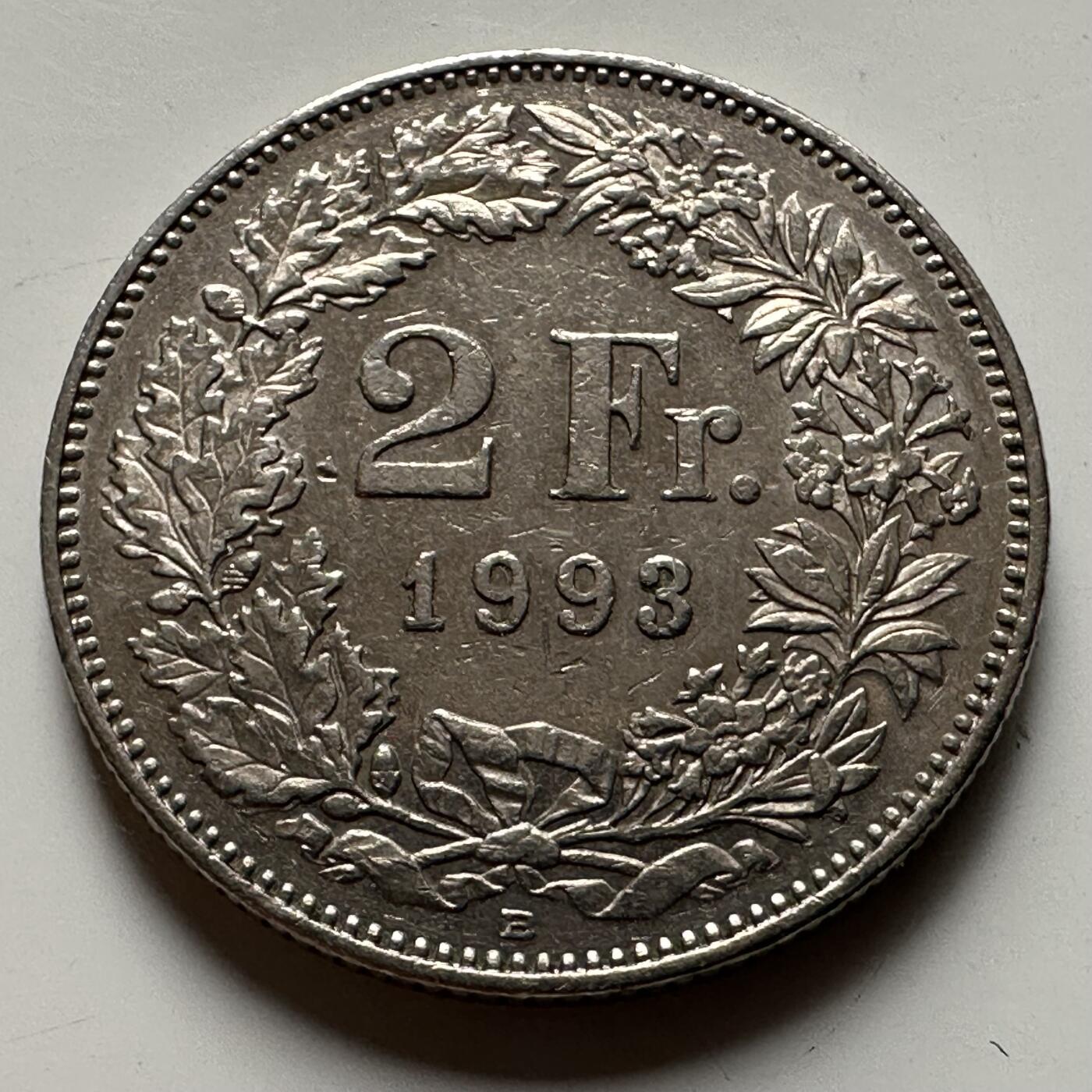 🌹外币初藏🌹🐯2026年第21场 正月十五正常发货 瑞士1993年2法郎