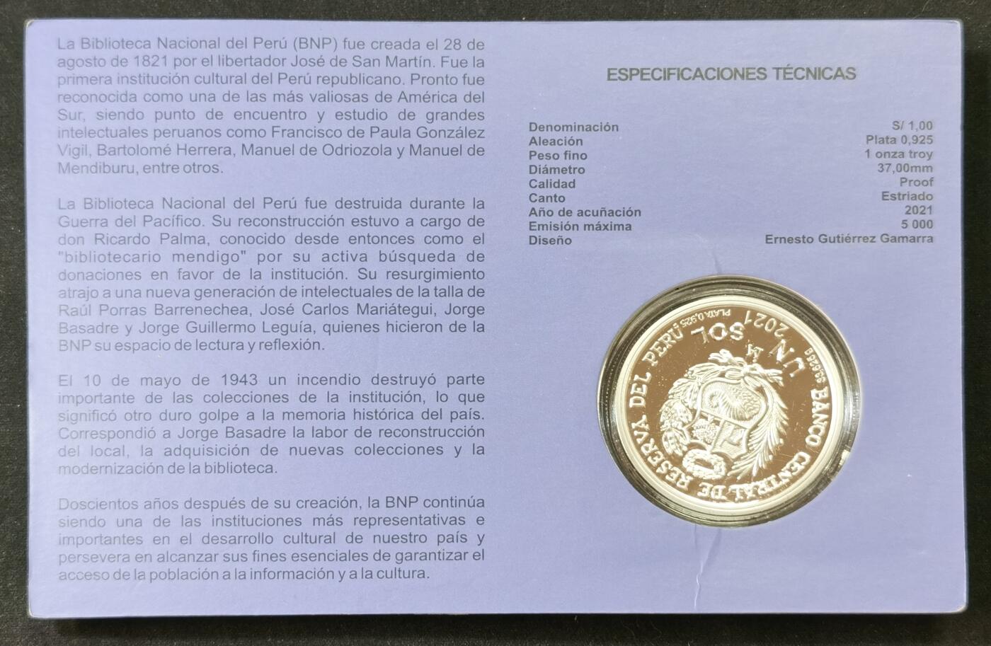 甄臻铺-世界币章拍卖（第52期），甄品场拍品征集中，送拍享返佣金等优惠多多 秘鲁共和国独立，议会，海军200周年PROOF银币，带造币厂原包装，精致漂亮。（1）