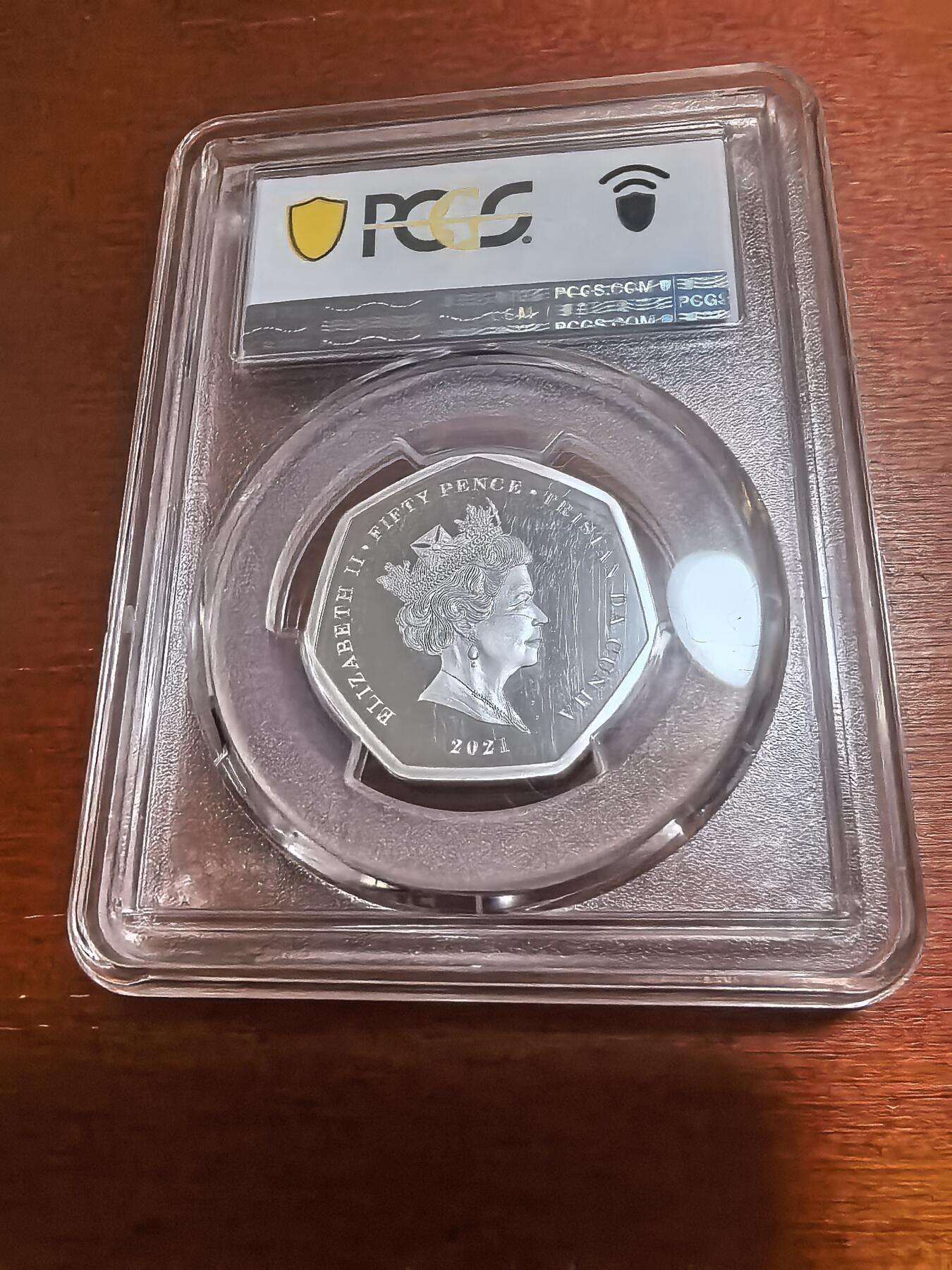 长老汇马年精选第五场拍卖 2021英属特里斯坦弗洛斯50便士7边形精制银币，PCGS PR69DCAM，唯一冠军