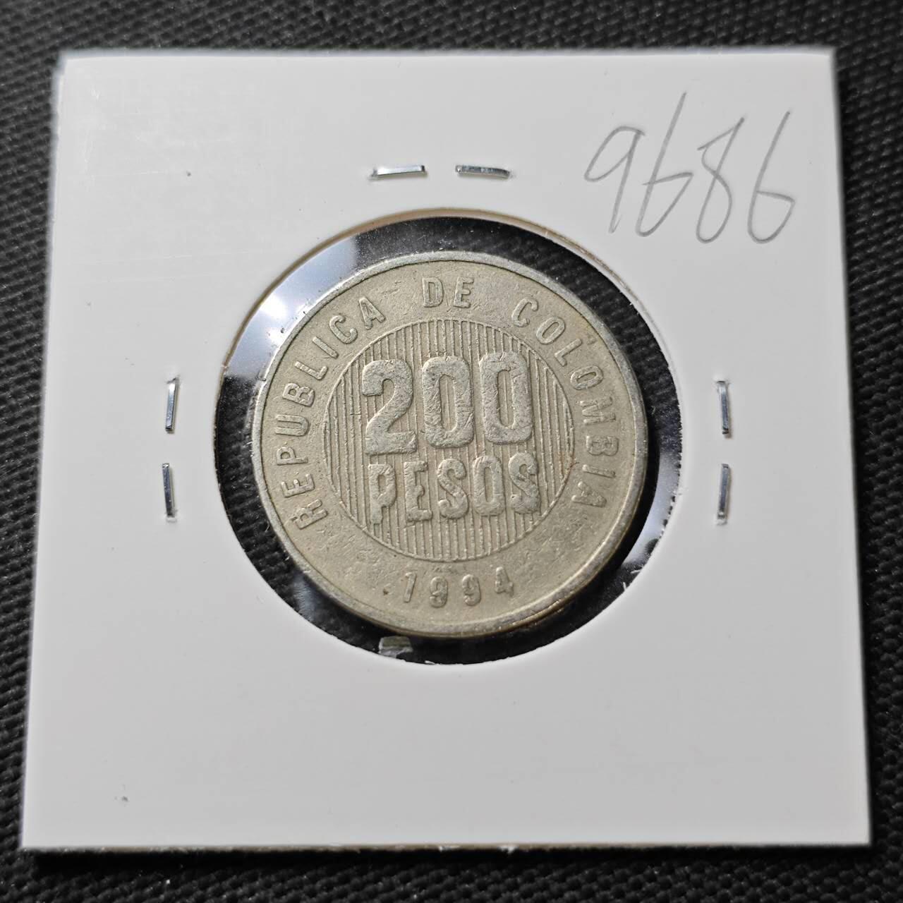 KK钱币收藏小铺  第396期  2月预留时间 周末发货  1994哥伦比亚200比索