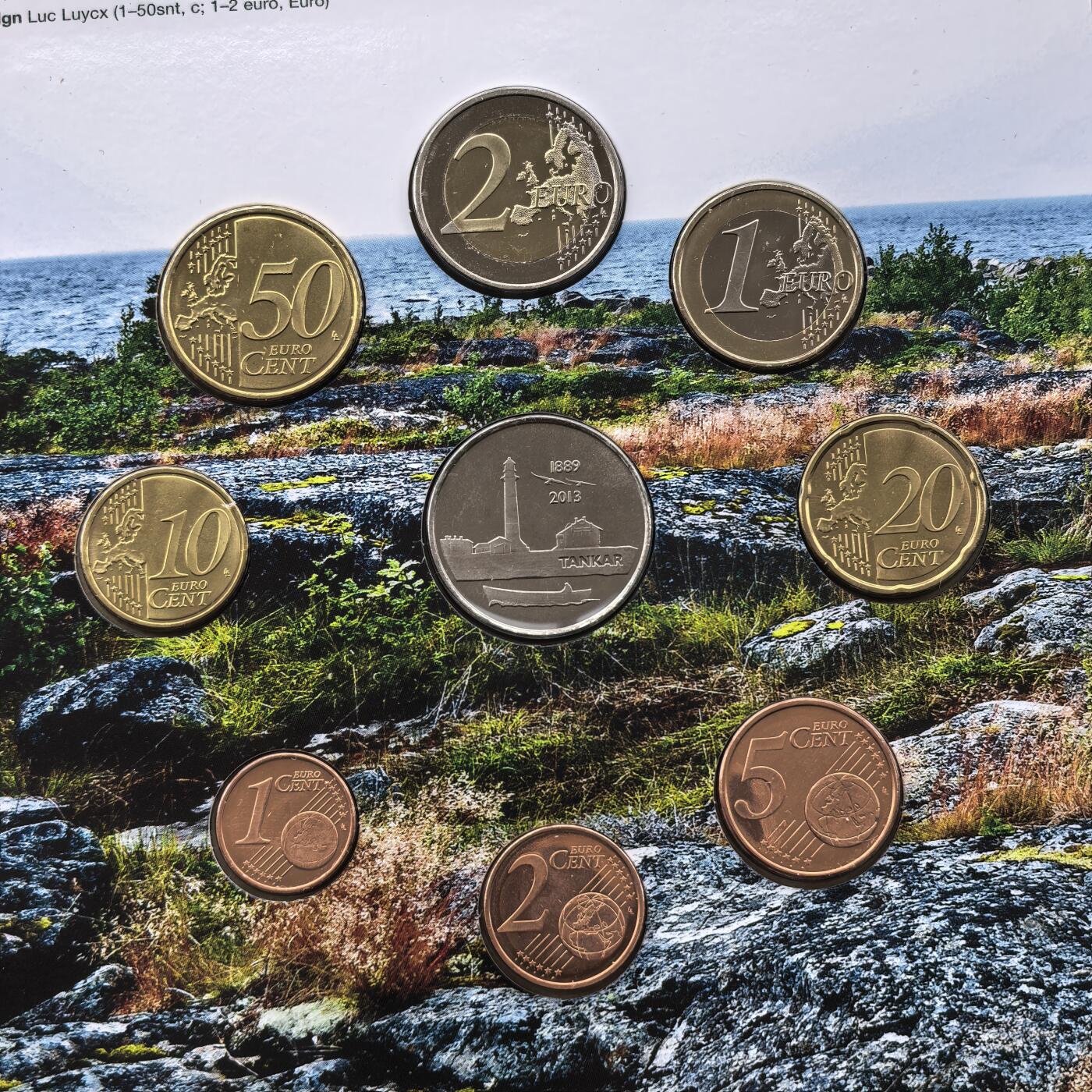 道一币馆币章第一百六十八场 原包装 芬兰2013年欧元套币九枚 含纪念章1枚