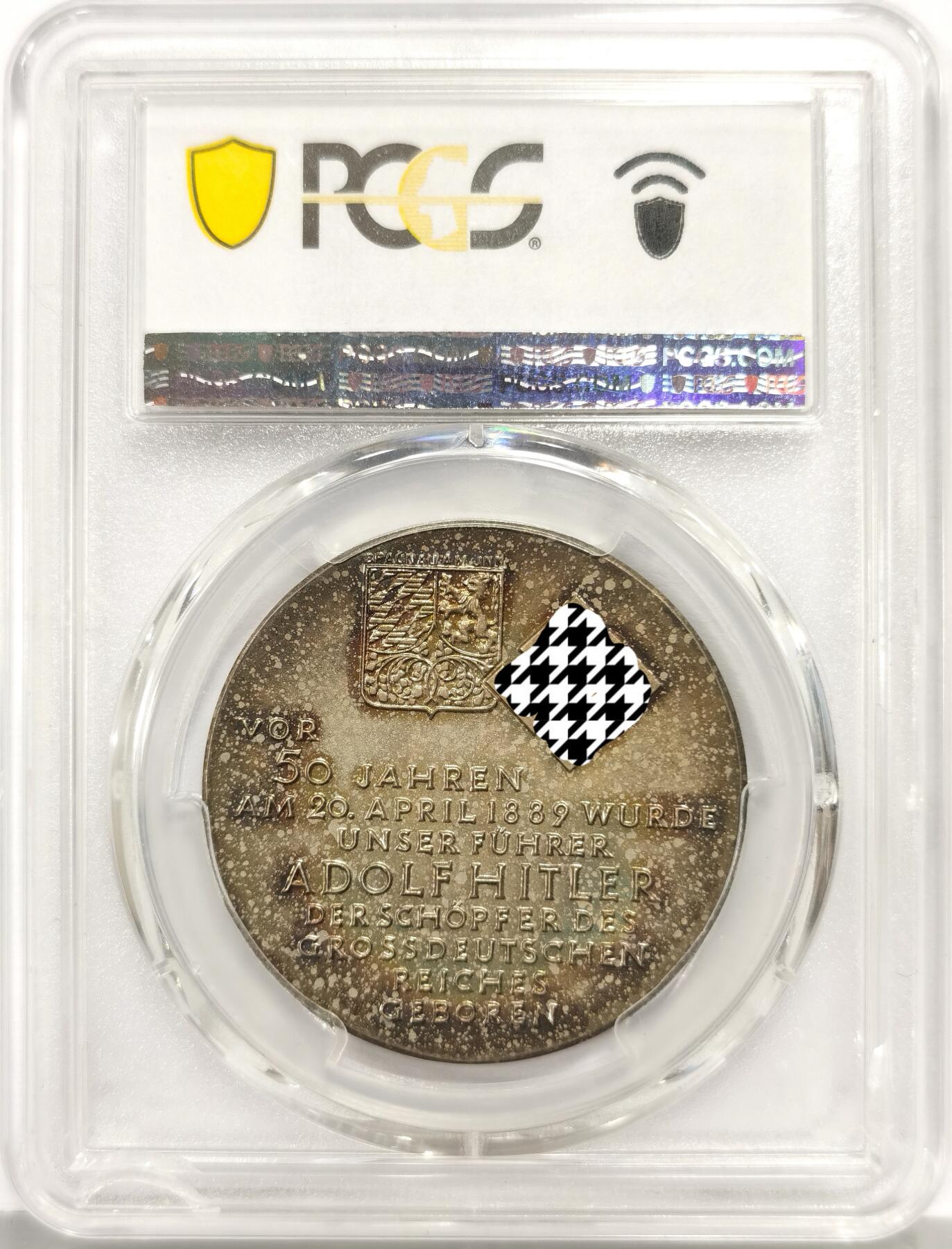 博洋堂世界钱币拍卖第162期（全场包邮） PCGS SP65 1939年德国民族社会主义工人党党魁50周岁纪念银章 柏林造币厂顶级工艺原盒五彩 稀奇同分成交价不含佣金一万五千元