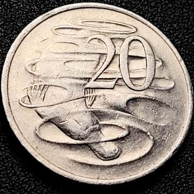 泉币菌-第200场- 新年快乐 新年第8场 本场拍品多 请提前出价（正月十五统一发货） - 1982年英属澳大利亚20分 伊丽莎白女王  鸭嘴兽  28.5mm