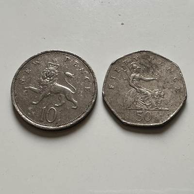 🌹外币初藏🌹🐯2026年第21场 正月十五正常发货 - 英国2枚 50便士不平