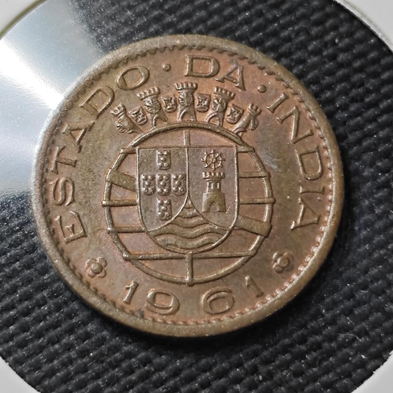 KK钱币收藏小铺  第396期  2月预留时间 周末发货  1961葡属印度10分铜币