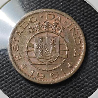KK钱币收藏小铺  第396期  2月预留时间 周末发货 -  1961葡属印度10分铜币