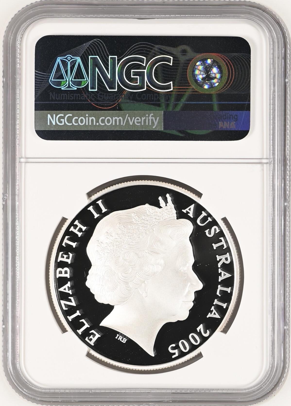 S&S Numismatic世界钱币-拍卖 第121期  澳大利亚2005年 袋鼠 1澳元精制纪念银币 31.1克999银  NGC PF69UC