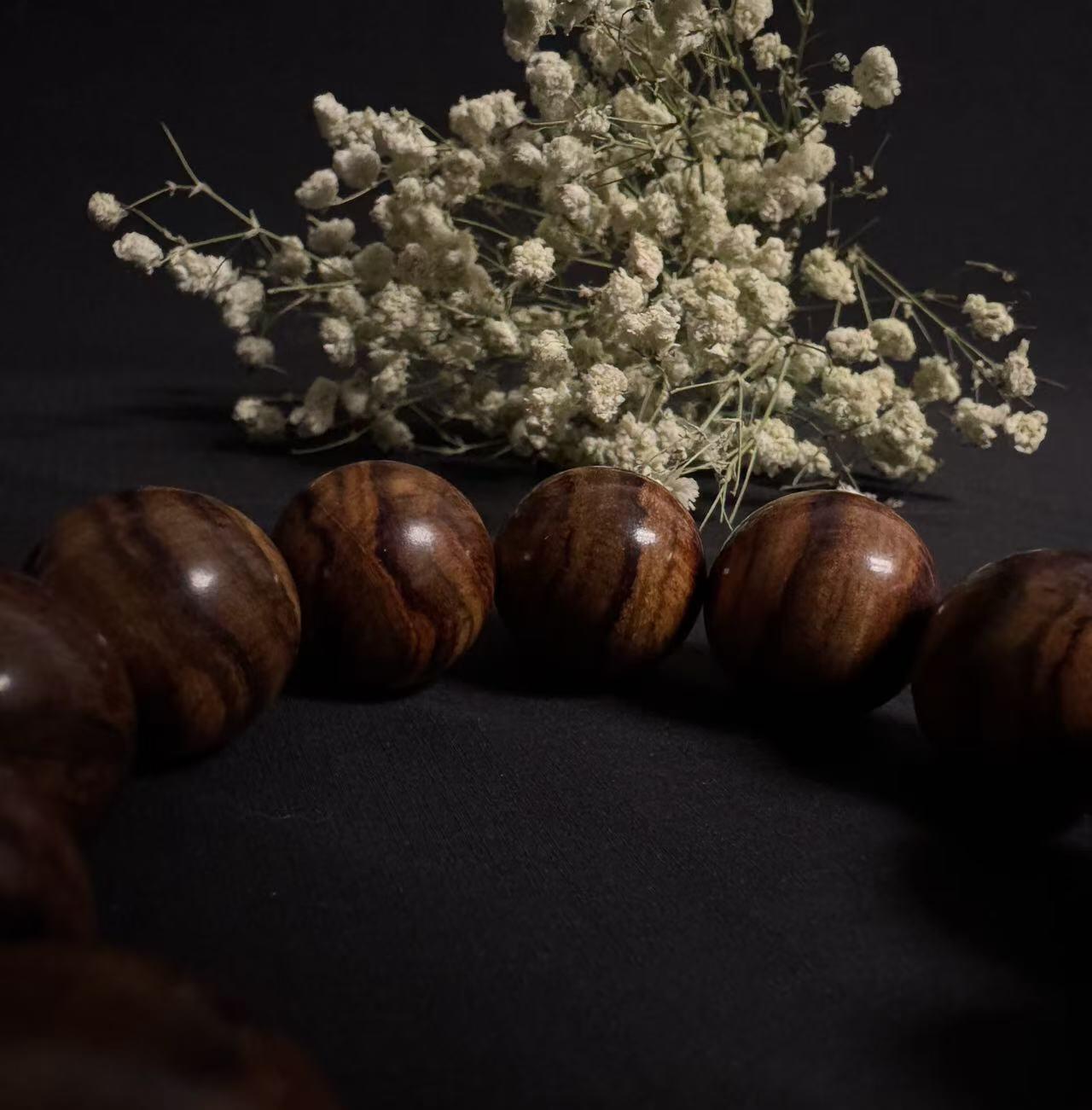 零元拍：虎皮纹海南黄花梨手串2.0