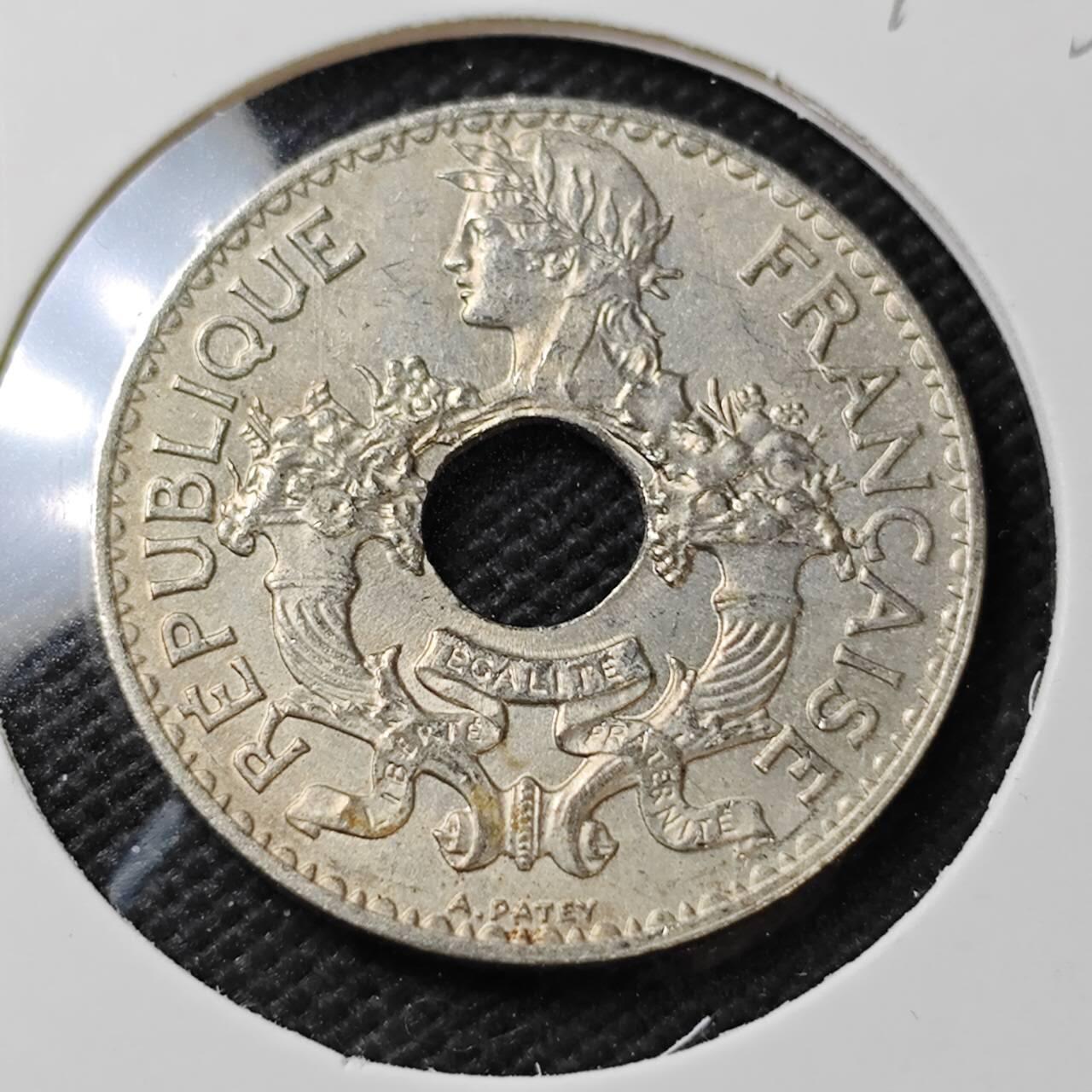 KK钱币收藏小铺  第396期  2月预留时间 周末发货  1938法属印支5分镍币