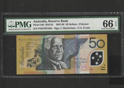 【3.2】世界纸币•第13期 - 50澳元，66EPQ