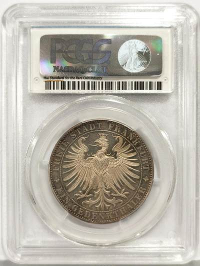 博洋堂世界钱币拍卖第162期（全场包邮） PCGS MS63 德国法兰克福1863年王子会议泰勒，实物镜面感