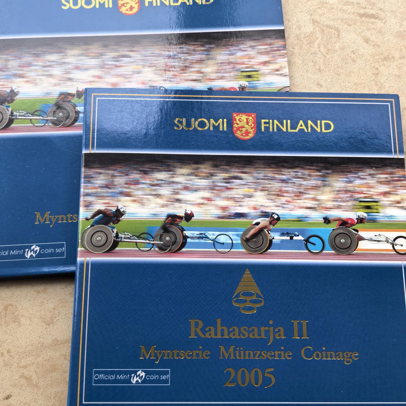 道一币馆币章第一百六十八场 原包装 芬兰2005年第10届赫尔辛基世界杯田径赛纪念套装9枚  含5欧元纪念币