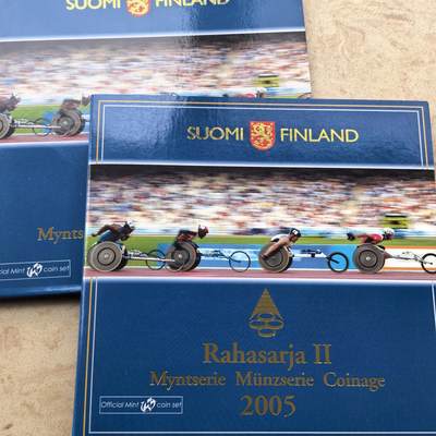 道一币馆币章第一百六十八场 - 原包装 芬兰2005年第10届赫尔辛基世界杯田径赛纪念套装9枚  含5欧元纪念币