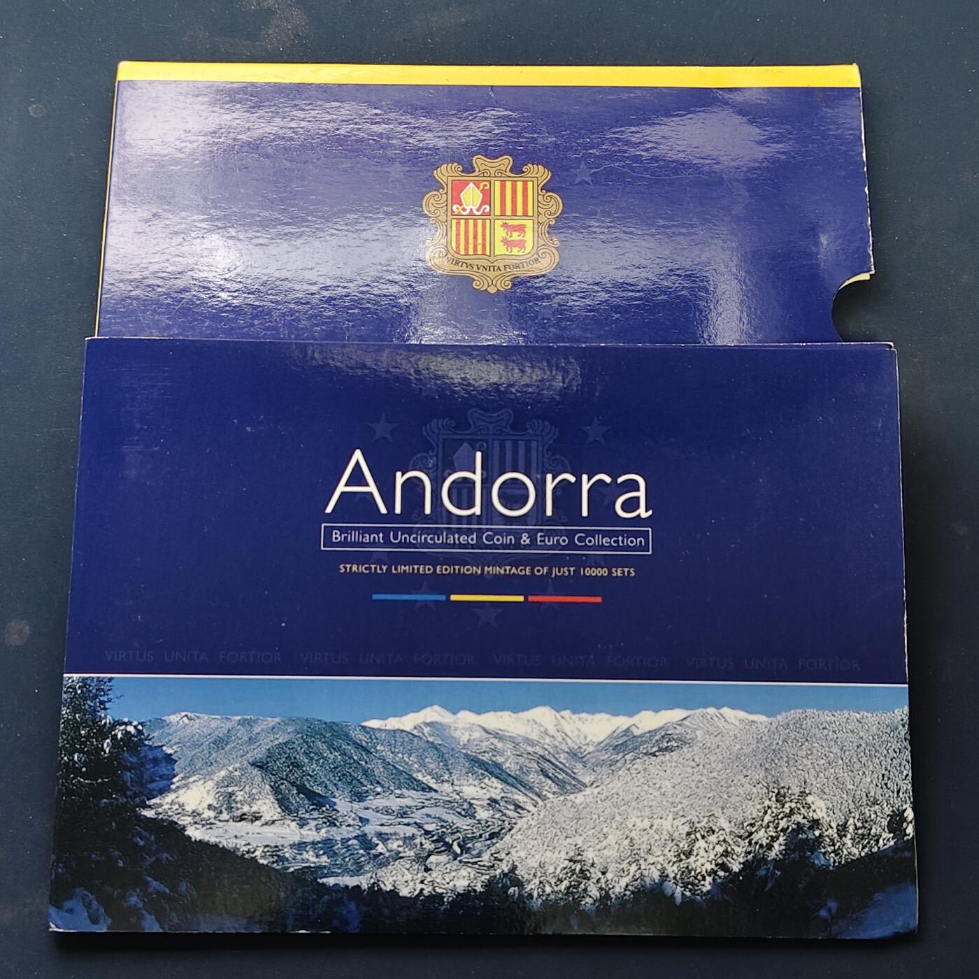 【全场包邮】纯粹捡漏拍506场-持续更新中 安道尔2002年官方套币-含法国西班牙分享当年流通1欧元版本