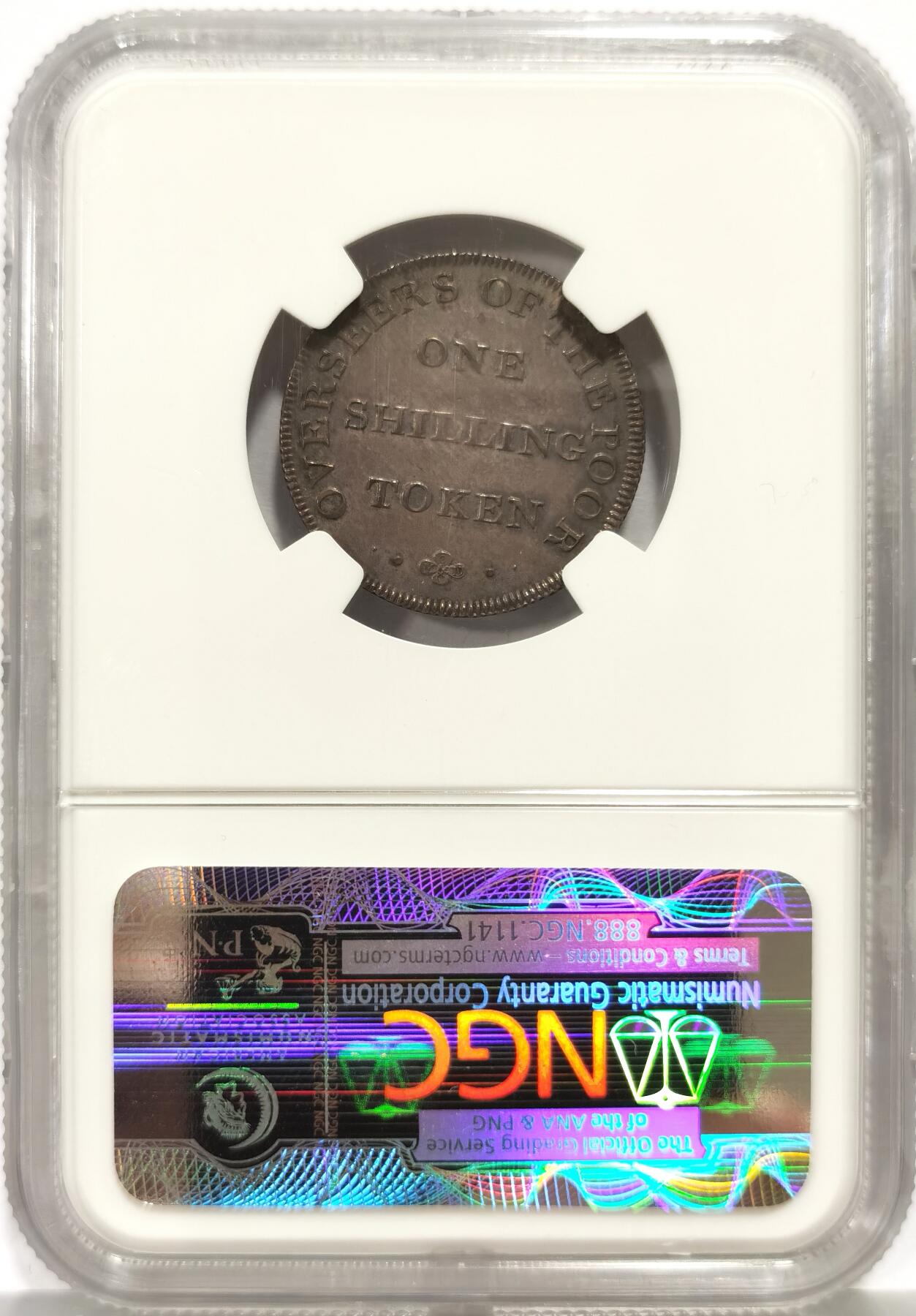 博洋堂世界钱币拍卖第162期（全场包邮） NGC MS61 英国1811年谢菲尔德（Sheffield）济贫监督官（Overseers of the Poor）1先令代币，NGC错标为6便士，罕见品种