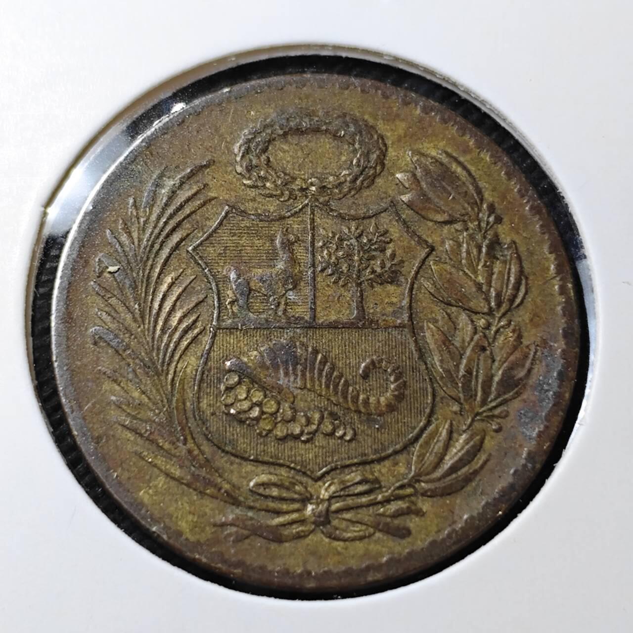 KK钱币收藏小铺  第396期  2月预留时间 周末发货 1961秘鲁1/2索尔铜币 