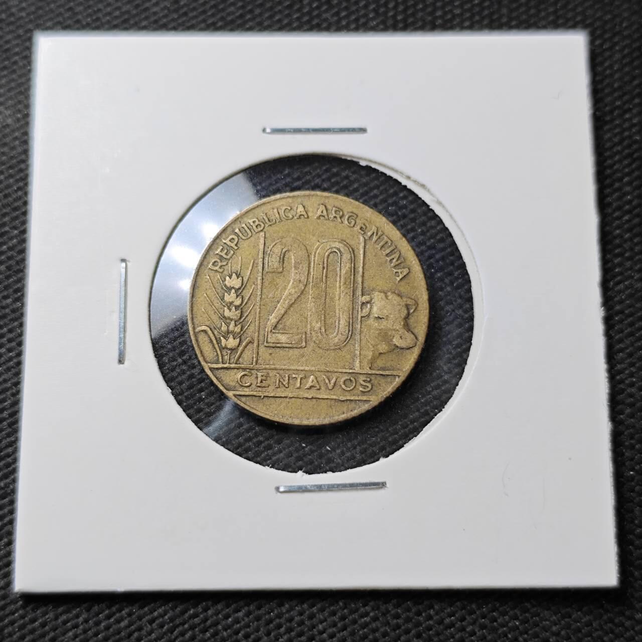 KK钱币收藏小铺  第396期  2月预留时间 周末发货  1950阿根廷20分铜币
