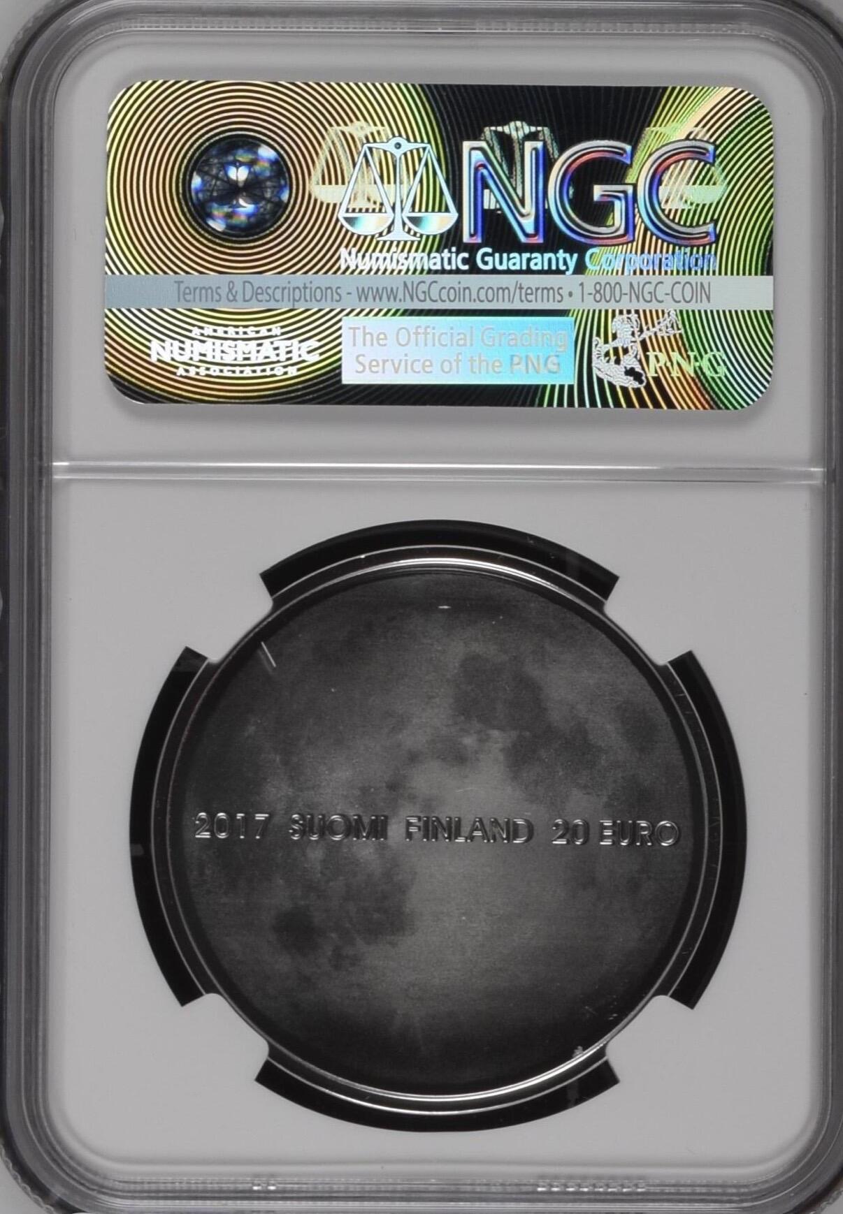 S&S Numismatic世界钱币-拍卖 第121期  芬兰2017年 芬兰自然-乌鸦 20欧元精制纪念银币 NGC PF70UC   25.5克925