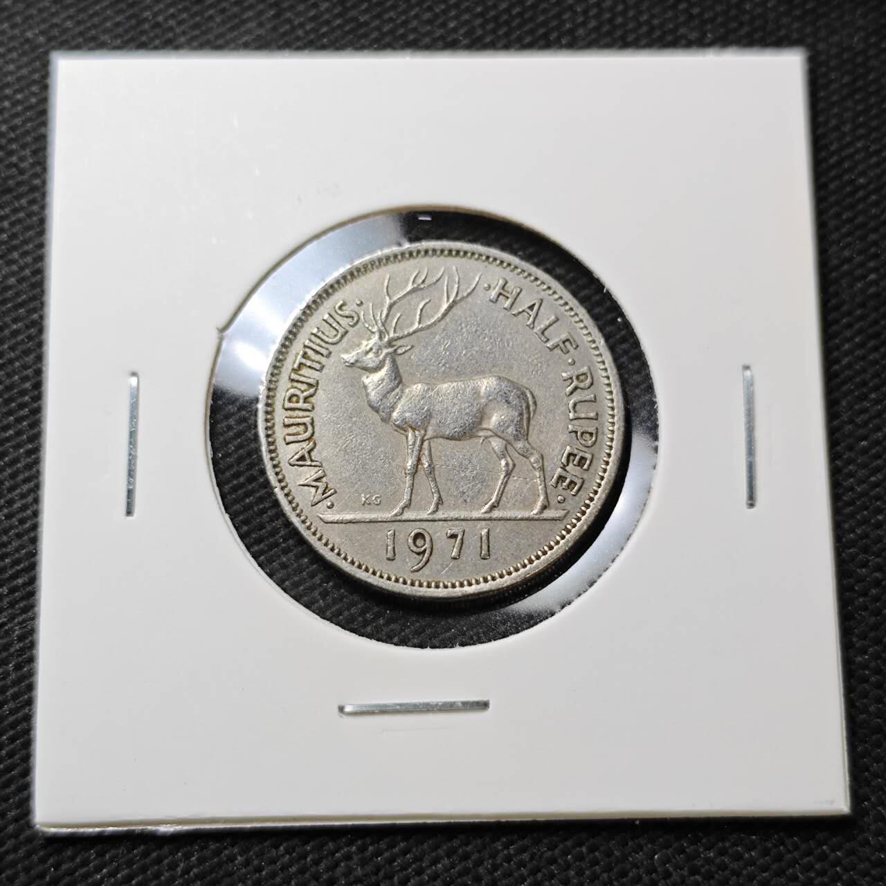 KK钱币收藏小铺  第396期  2月预留时间 周末发货  英属毛里求斯1/2卢比