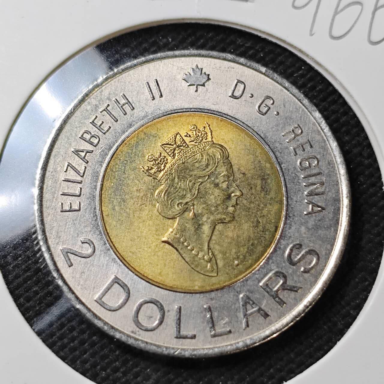 KK钱币收藏小铺  第396期  2月预留时间 周末发货  2000加拿大千禧年2元 好品