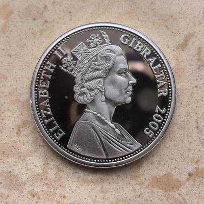 道一币馆币章第一百六十八场 - 直布罗陀2005年特拉法加战役200周年系列5镑精制银币 28.28g 925S 