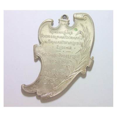 【艺术】法国艺术大章1904年 女神坐像树叶形高浮雕精制超大镀银章 70×45MM 【艺术】法国艺术大章1904年 女神坐像树叶形高浮雕精制超大镀银章 70×45MM