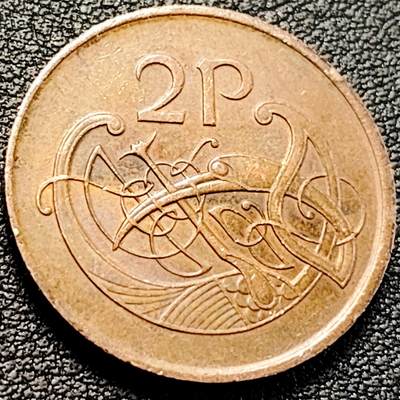 泉币菌-第200场- 新年快乐 新年第8场 本场拍品多 请提前出价（正月十五统一发货） - 1986年 爱尔兰2便士铜币 鸷鸟和竖琴 26mm