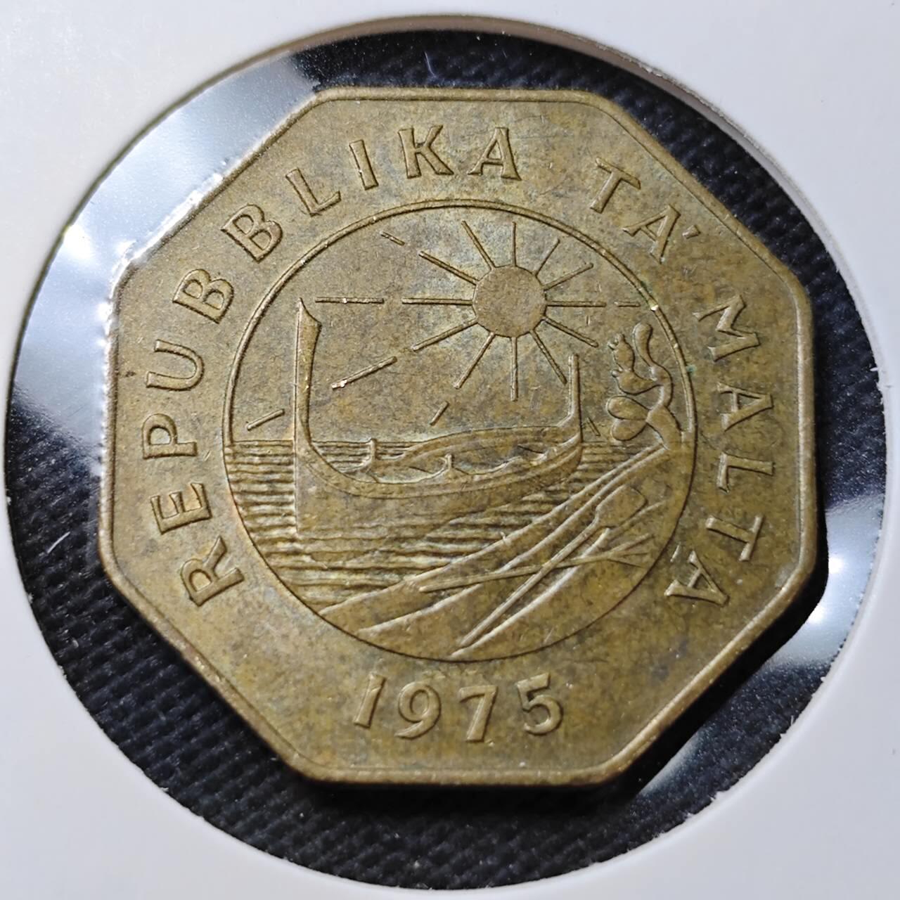 KK钱币收藏小铺  第396期  2月预留时间 周末发货  1975马耳他25分铜币
