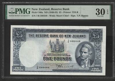 【3.2】世界纸币•第13期 - 新西兰5英镑，30EPQ