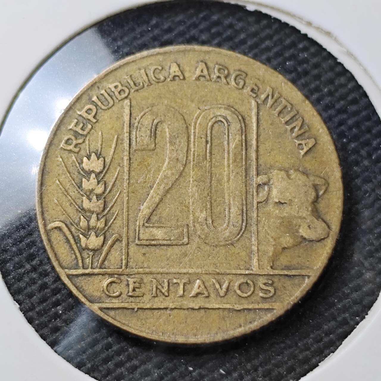 KK钱币收藏小铺  第396期  2月预留时间 周末发货  1950阿根廷20分铜币