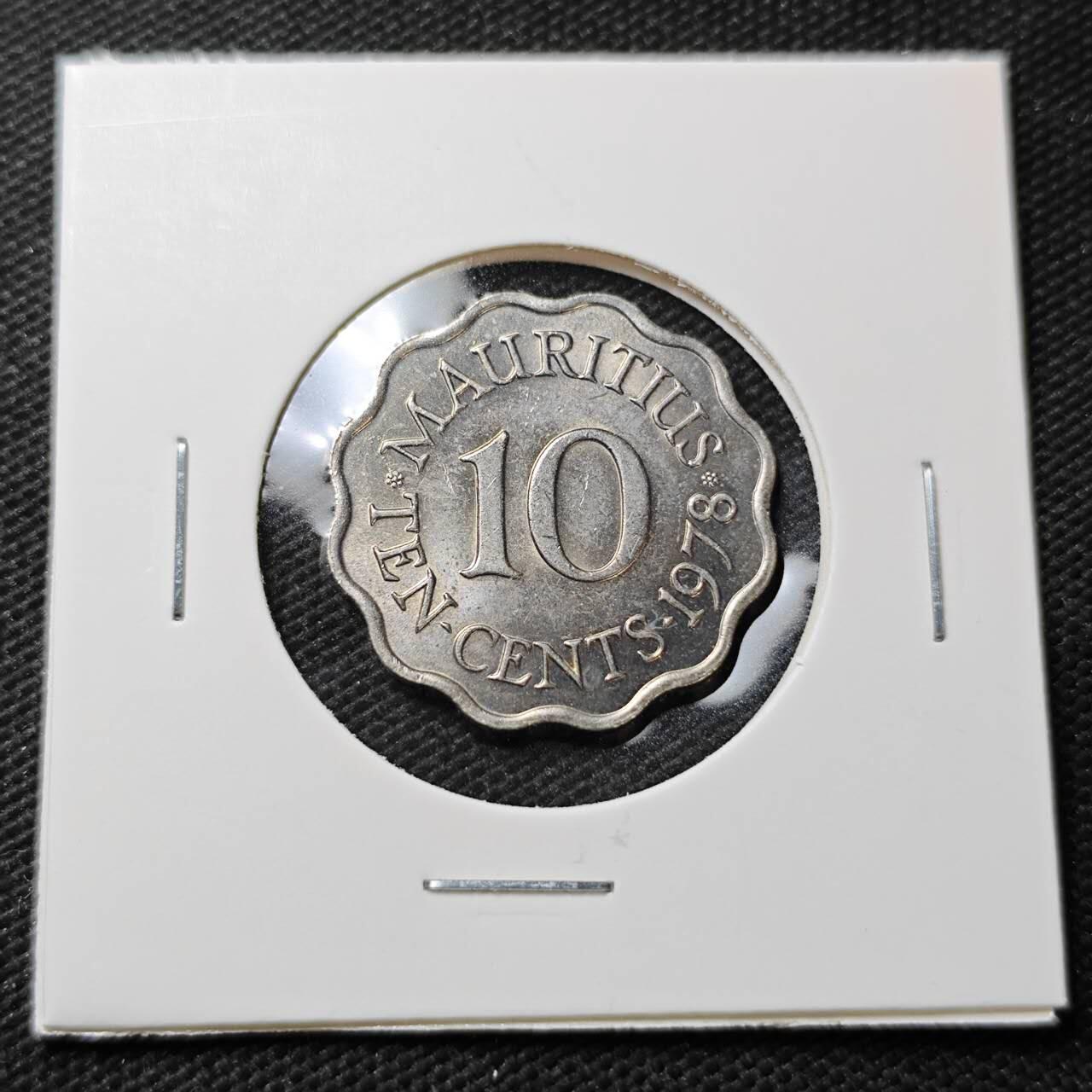 KK钱币收藏小铺  第396期  2月预留时间 周末发货  1978英属毛里求斯10分好品