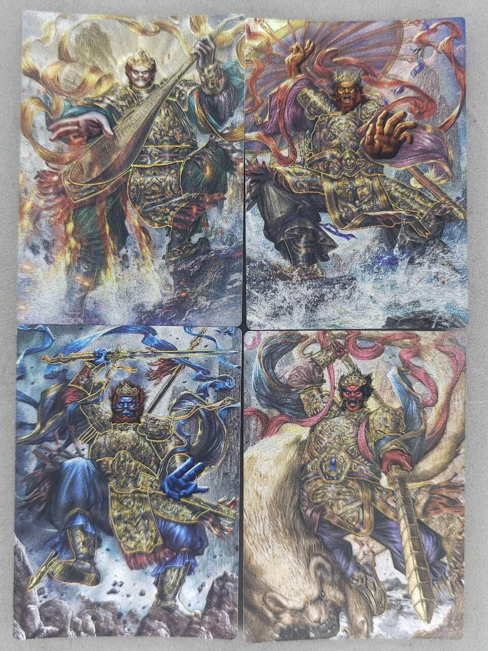 买就送PR！！龙虎卡牌-七六场（满200元包邮，无佣金，每周六结拍，欢迎送拍） 冷烫粗闪4张 卡德曼 大西几封神 - 四大天王 一套