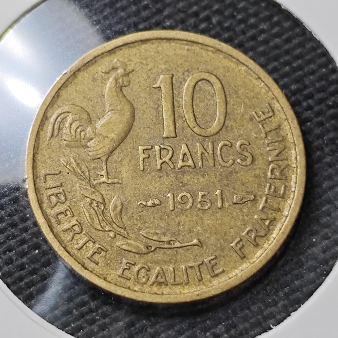 KK钱币收藏小铺  第396期  2月预留时间 周末发货  法国10法郎铜币