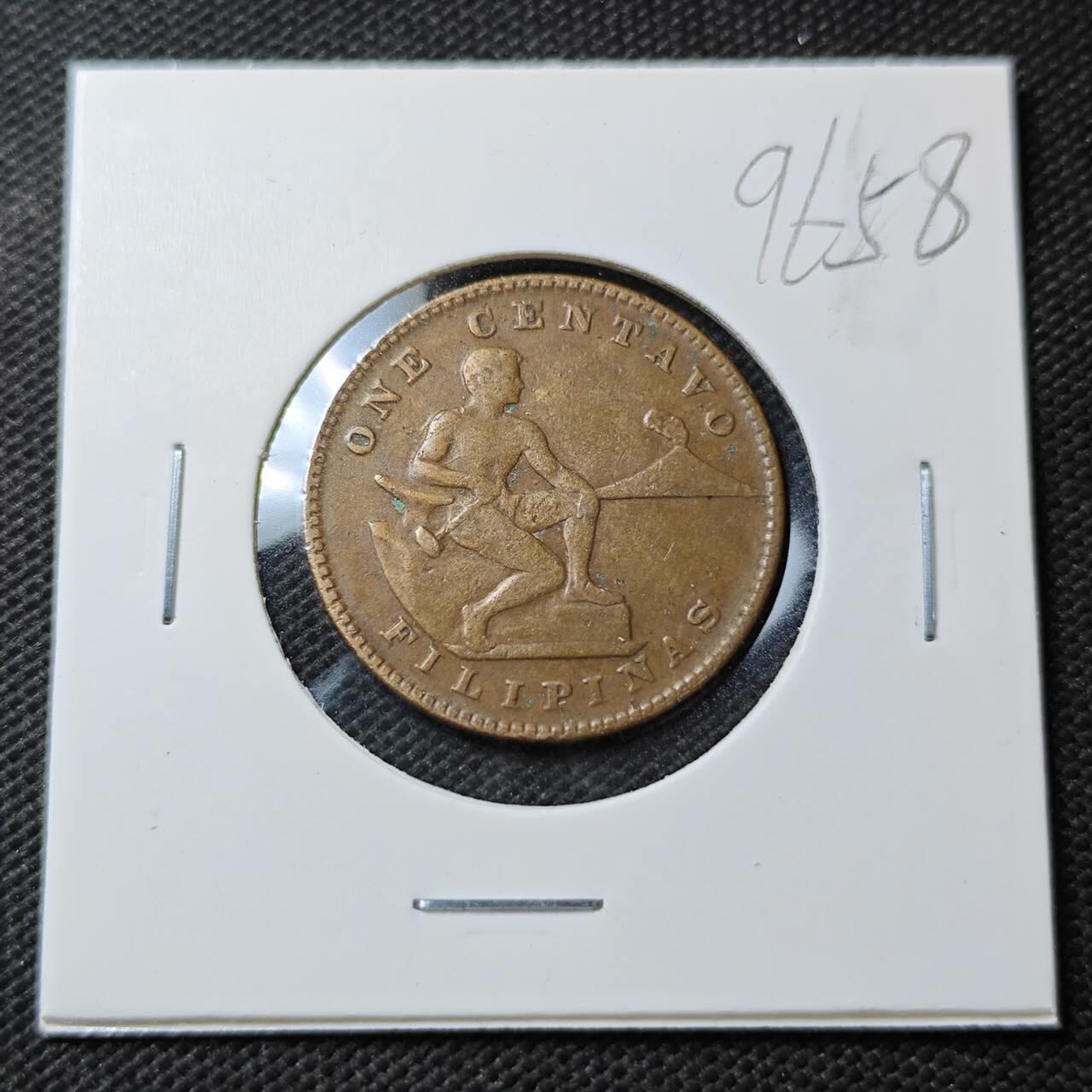 KK钱币收藏小铺  第396期  2月预留时间 周末发货  1918美属菲律宾1分铜币