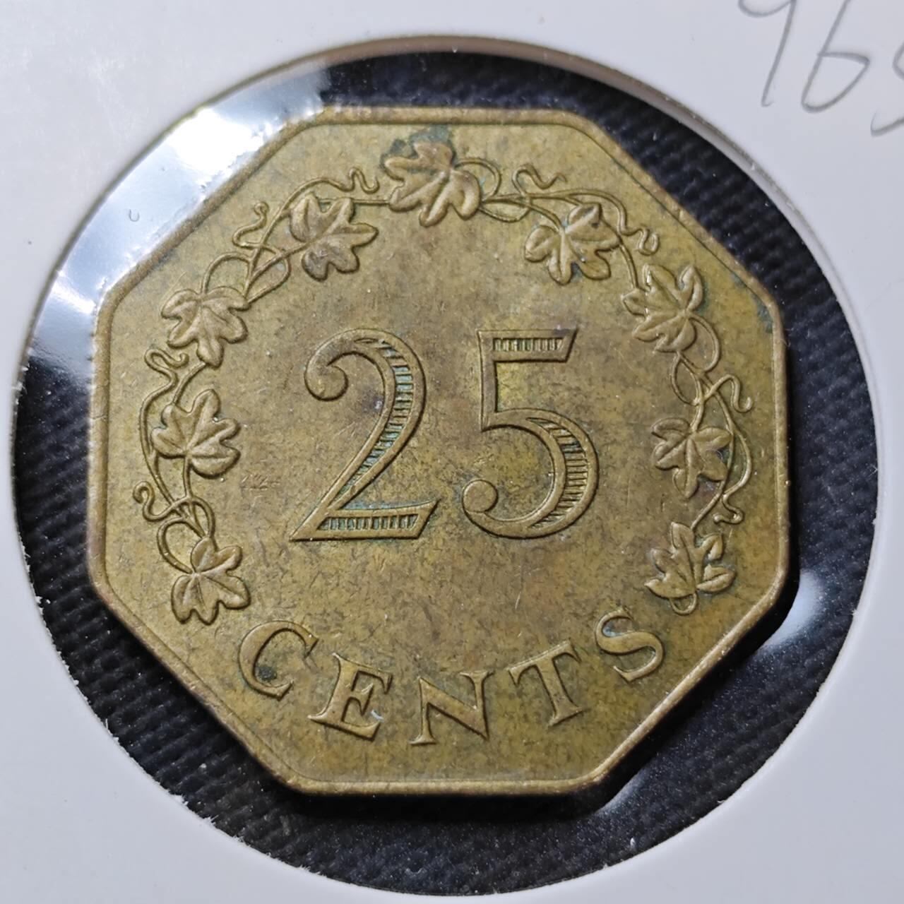 KK钱币收藏小铺  第396期  2月预留时间 周末发货  1975马耳他25分铜币