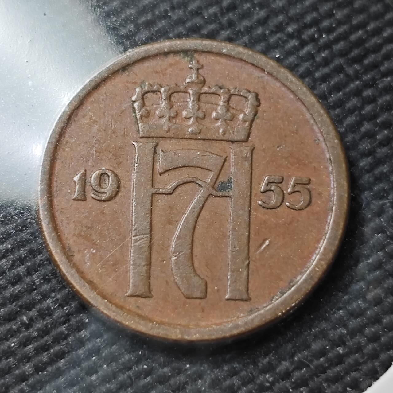 KK钱币收藏小铺  第396期  2月预留时间 周末发货  挪威1欧尔铜币