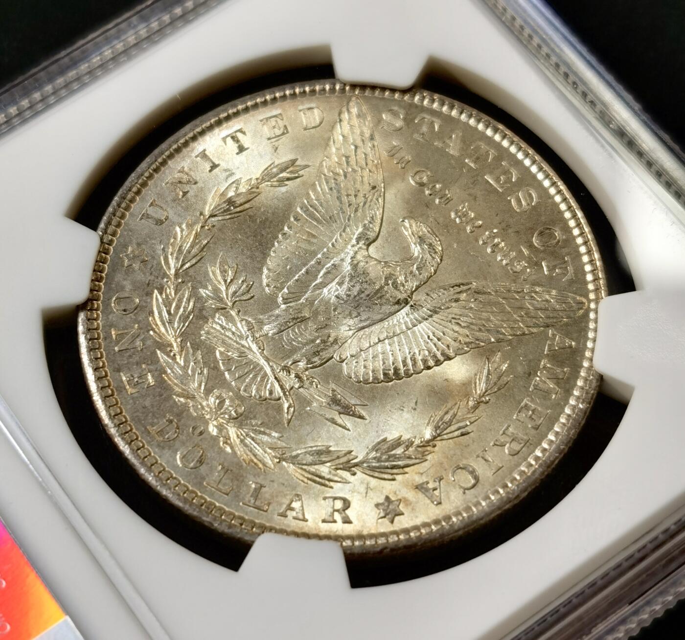 甄臻铺-世界币章拍卖（第52期），甄品场拍品征集中，送拍享返佣金等优惠多多 NGC-MS64 1902年美国O版摩根，银光闪闪