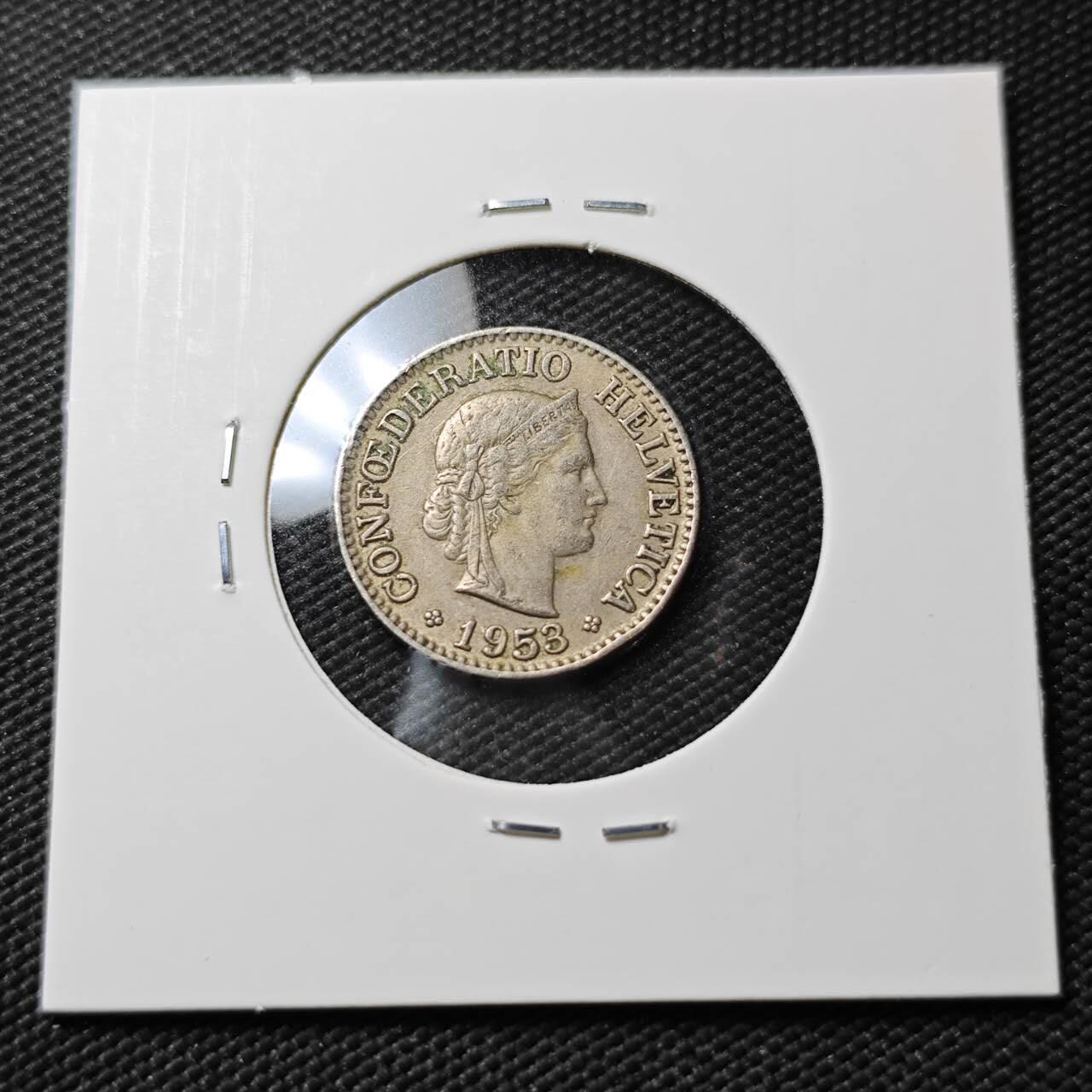 KK钱币收藏小铺  第396期  2月预留时间 周末发货  1953瑞士10分