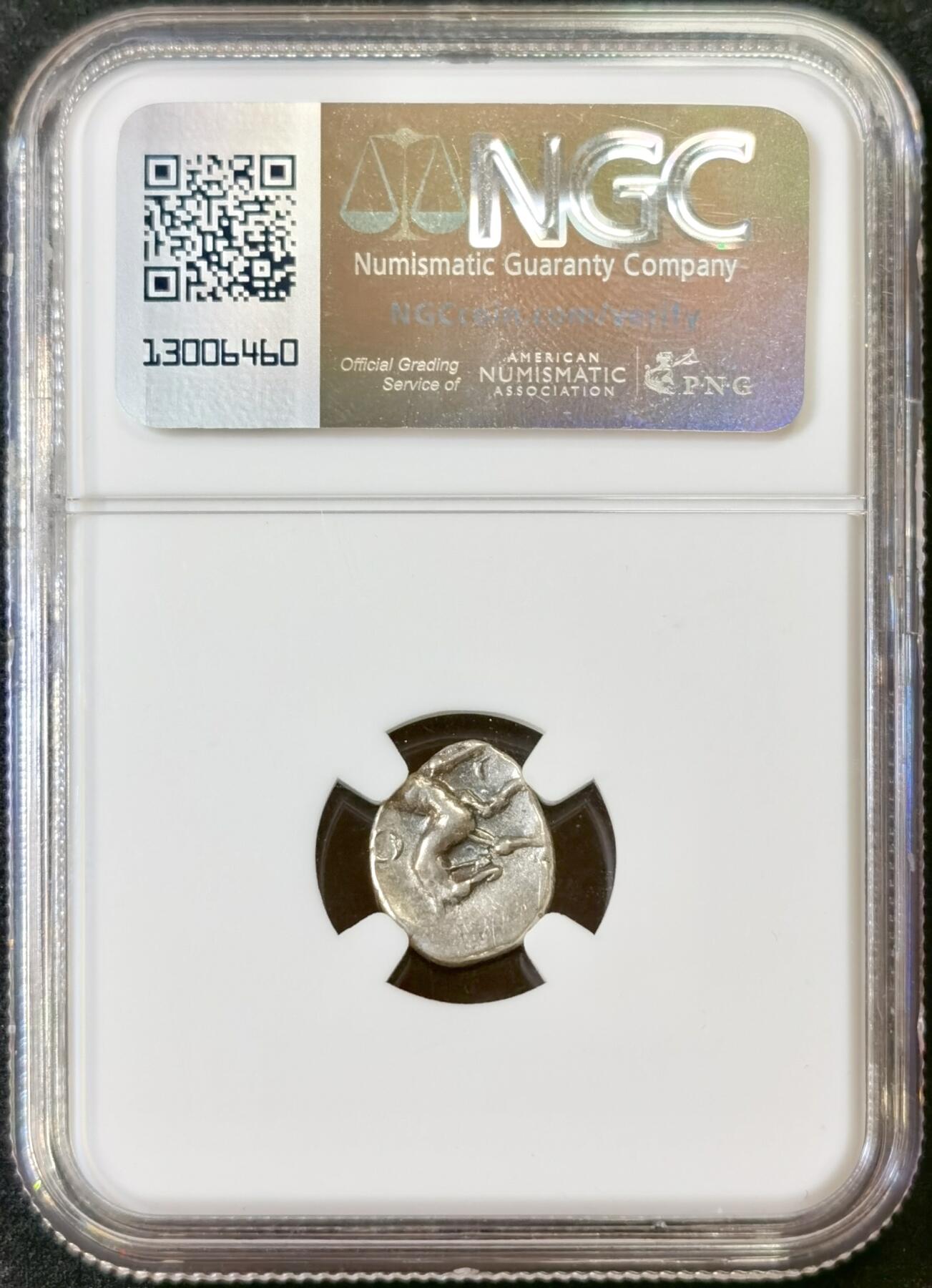 甄臻铺-世界币章拍卖（第52期），甄品场拍品征集中，送拍享返佣金等优惠多多 NGC-VF 马年买马币，公元前1世纪中期，高卢地区埃杜伊部落打制币，蛮族，正面罗马女神，背面马，凯尔特风格明显，马的肌肉线条清晰可见，此品种国内非常罕见