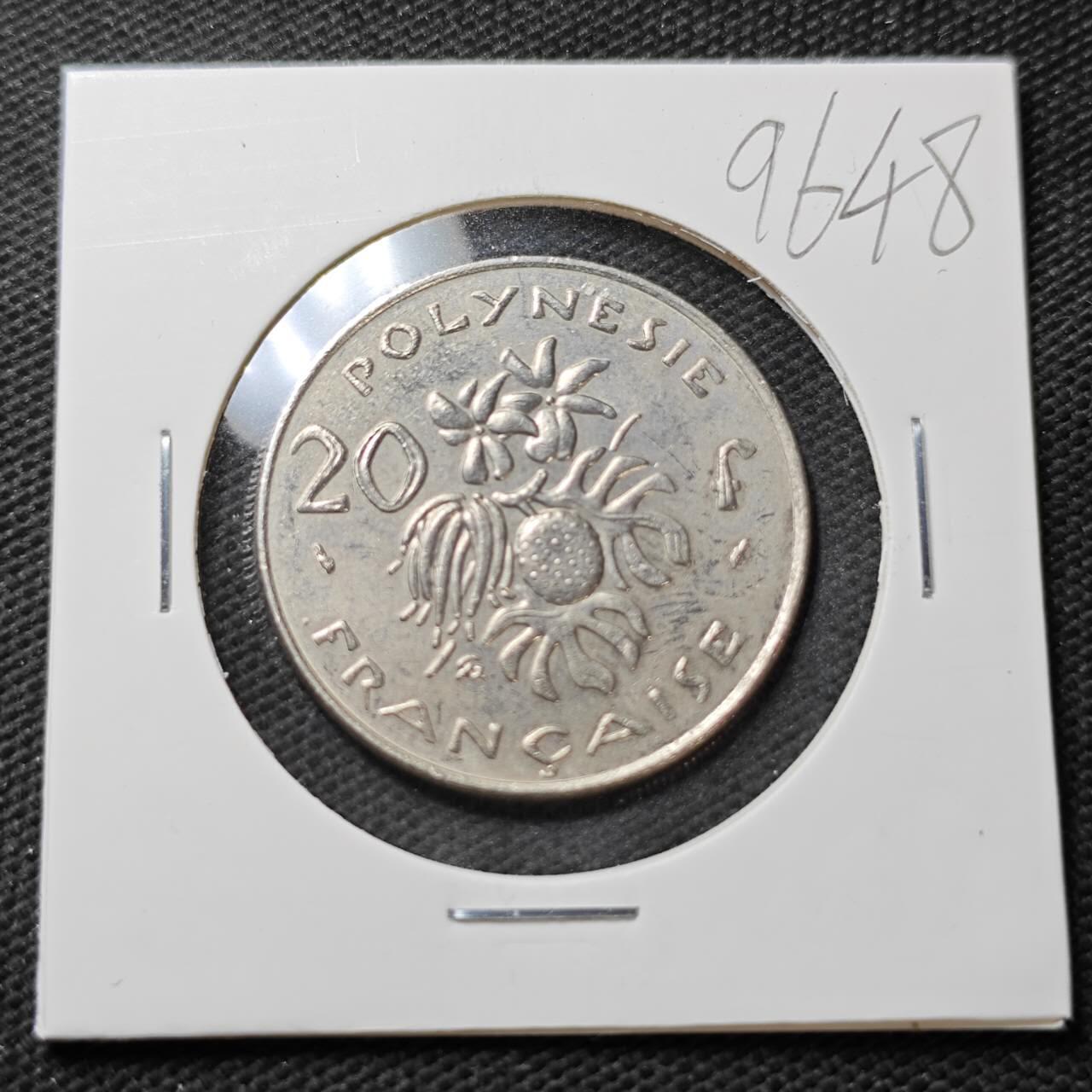 KK钱币收藏小铺  第396期  2月预留时间 周末发货  1984法属波利尼西亚20法郎