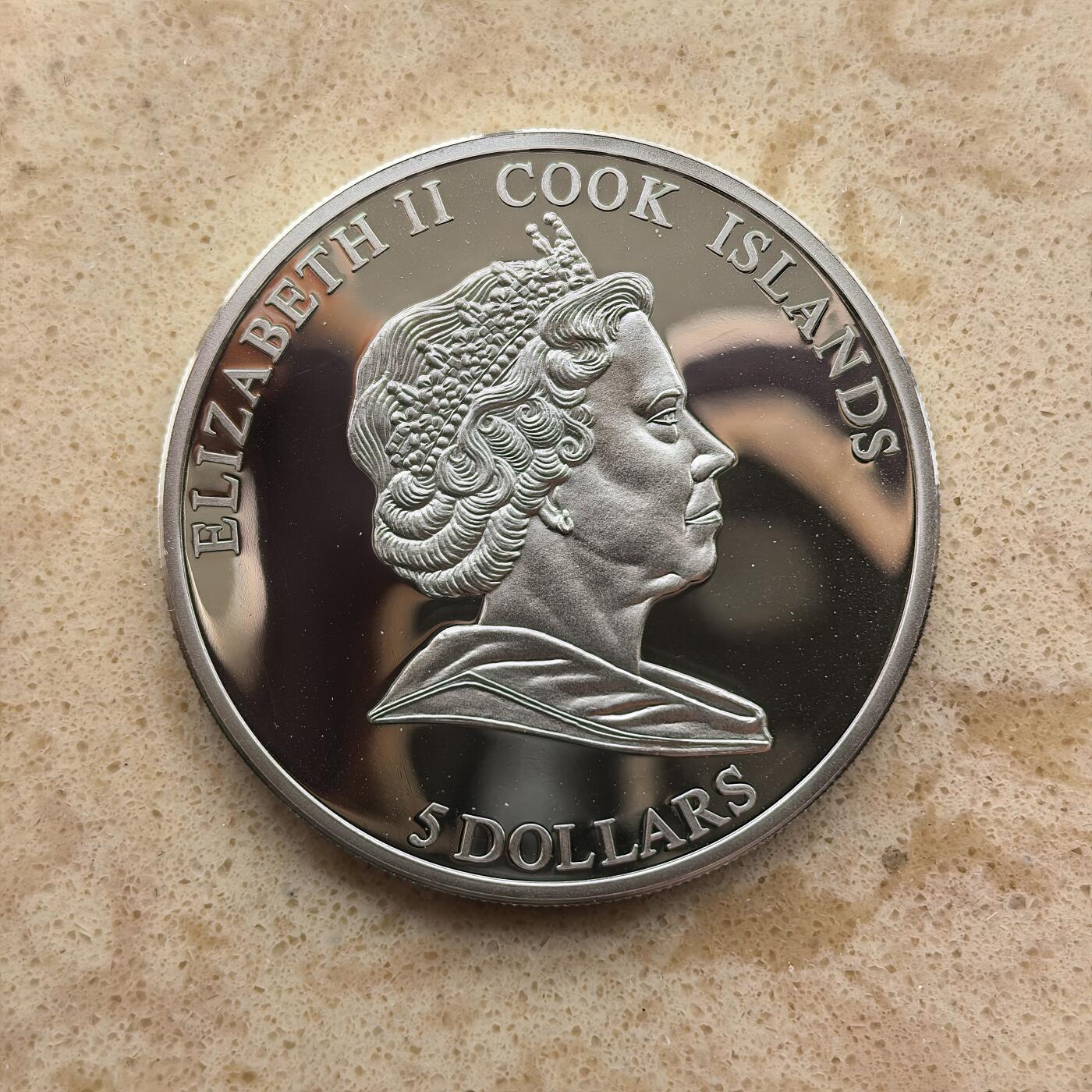 道一币馆币章第一百六十八场 库克岛2009年探险家詹姆斯库克5元精制银币 25g 925S 