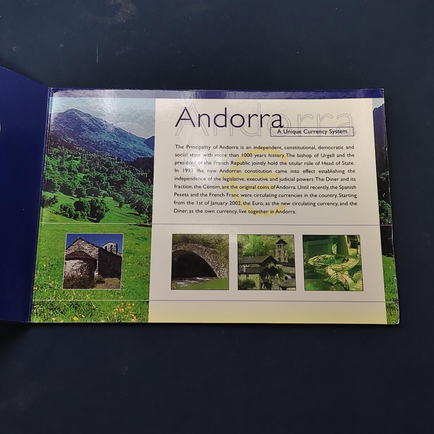 【全场包邮】纯粹捡漏拍506场-持续更新中 安道尔2002年官方套币-含法国西班牙分享当年流通1欧元版本