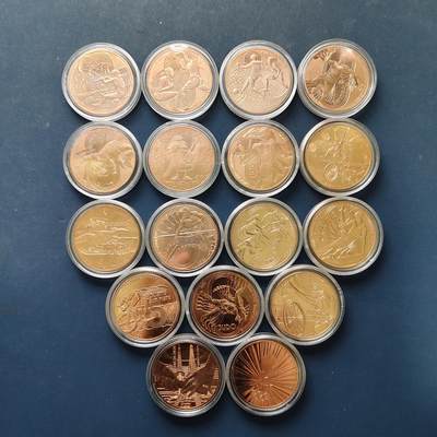 【全场包邮】纯粹捡漏拍507场-持续更新中 - 法国2020-2024年1/4欧元巴黎奥运会纪念币17枚全套-含奥运会交接东京到巴黎纪念币+16枚奥运纪念币