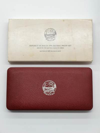 博洋堂世界钱币拍卖第162期（全场包邮） 马耳他1976年精制套币9枚，原盒证